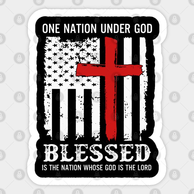 One Nation Under God Flag Sticker by QUYNH SOCIU